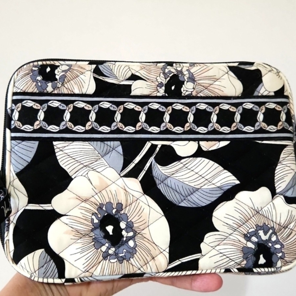 Vera Bradley Black and Cream Floral Laptop Case